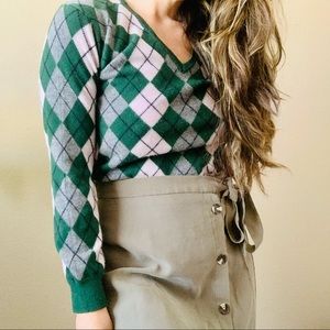 Pringle of Scotland Pure Cashmere Vintage Argyle Sweater